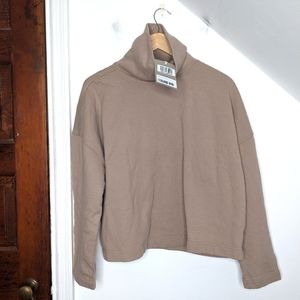 EVERLANE The Turtleneck Cotton Sweatshirt Mocha Size M